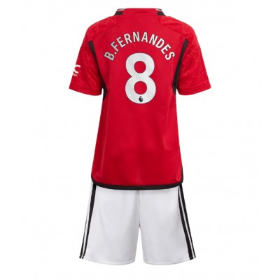 Manchester United Bruno Fernandes #8 Domaci Dres za djecu 2023-24 Kratak Rukav (+ Kratke hlače)